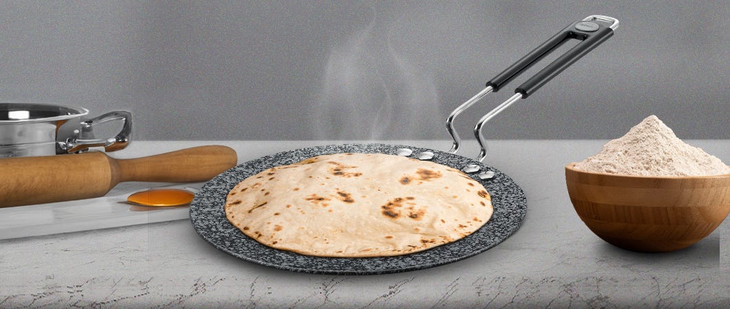 roti in a non stick tawa