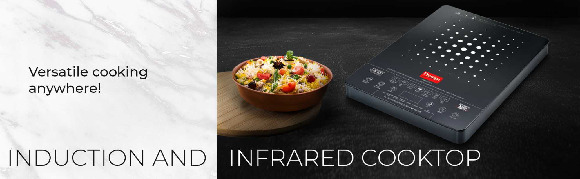 1600W-1800W Induction/Infrared Cooktops