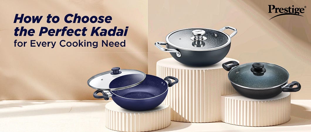 Explore Prestige Non-Stick, Cast Iron, and Ceramic Kadais for Versatile Cooking